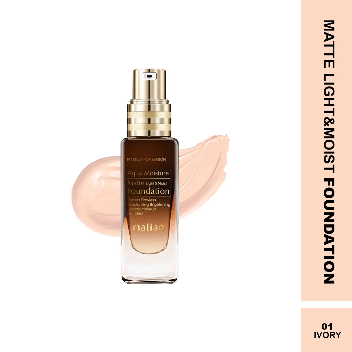 Maliao Aqua Moisture Matte Light & Moist Foundation - Hydrating Matte Finish