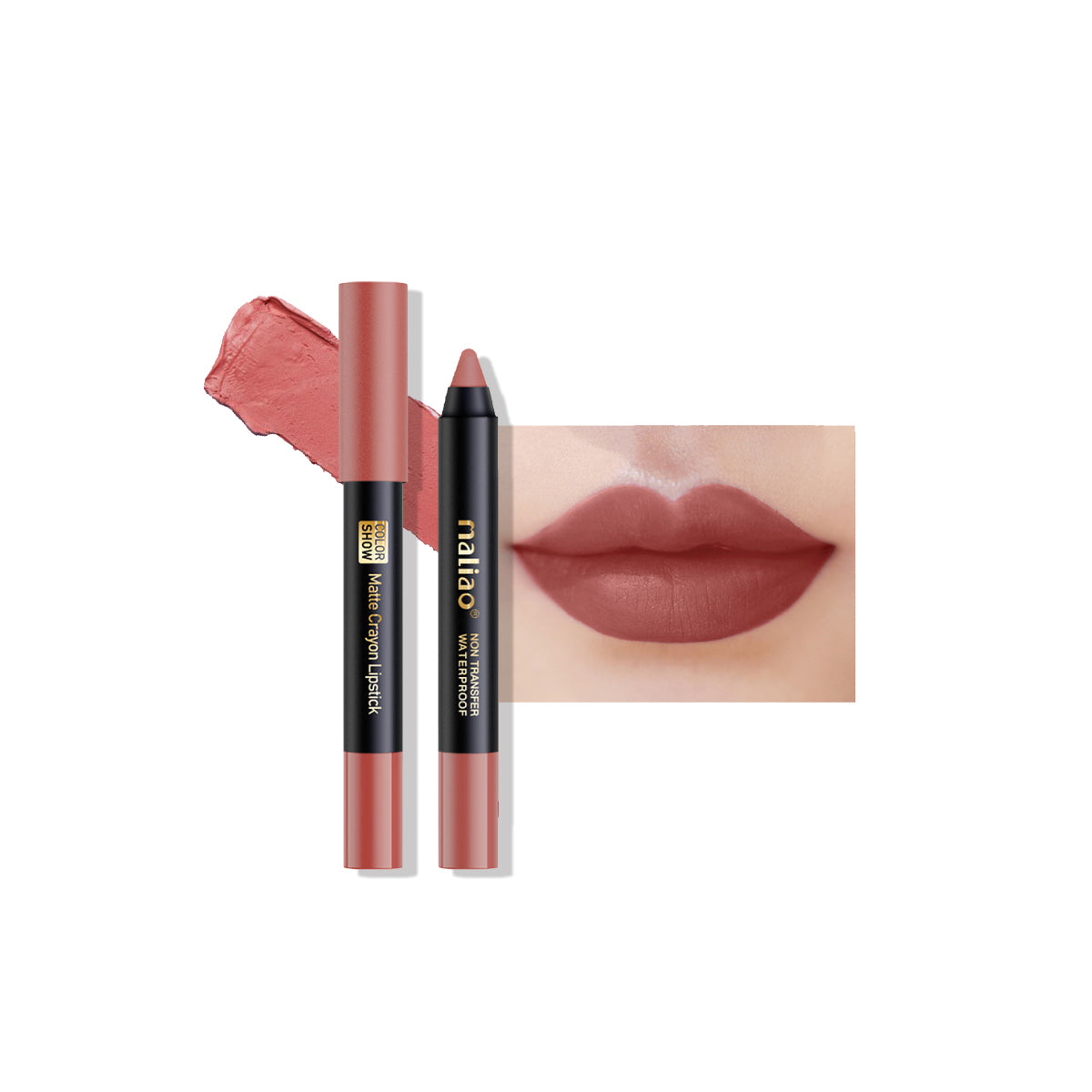 Maliao Matte Crayon Lipstick -Transfer Waterproof Color Show