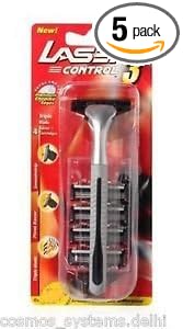 Laser Sport 3 Men Control Triple Blade System Razor with 5 Cartridges Pack of 5