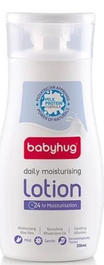 Babyhug Milk Protein Daily Formula Moisturising Milky Lotion Mild & Gentle Formula For Newborn Baby - 200 ml