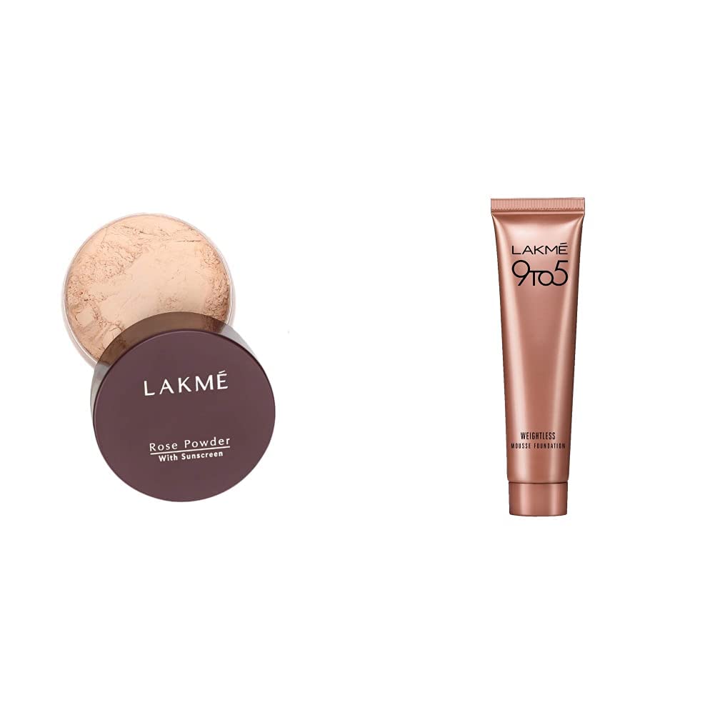 Lakme Rose Loose Face Powder with Sunscreen, Warm Pink, Face Makeup for a Rosy Glow - Matte Finish for Oily Skin Control, 40 g