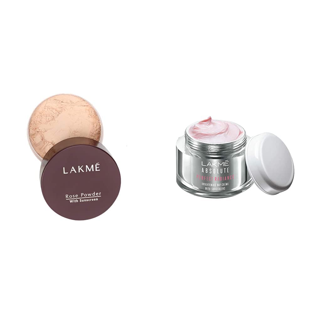 Lakme Rose Loose Face Powder with Sunscreen, Warm Pink, Face Makeup for a Rosy Glow - Matte Finish for Oily Skin Control, 40 g