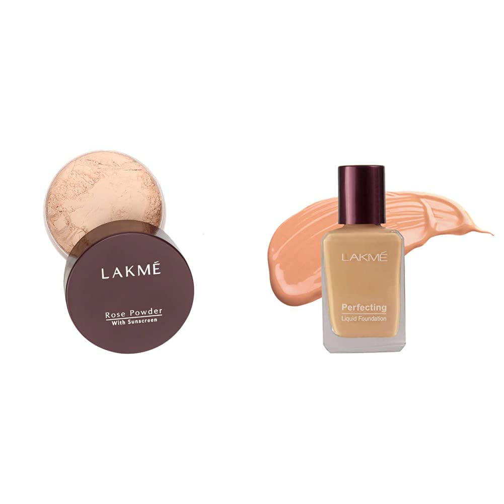Lakme Rose Loose Face Powder with Sunscreen, Warm Pink, Face Makeup for a Rosy Glow - Matte Finish for Oily Skin Control, 40 g