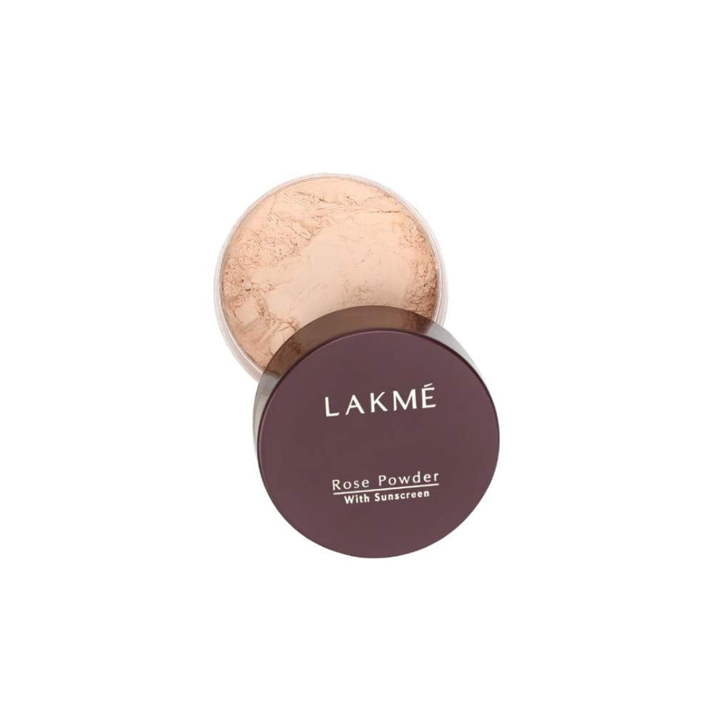 Lakme Rose Loose Face Powder with Sunscreen, Warm Pink, Face Makeup for a Rosy Glow - Matte Finish for Oily Skin Control, 40 g