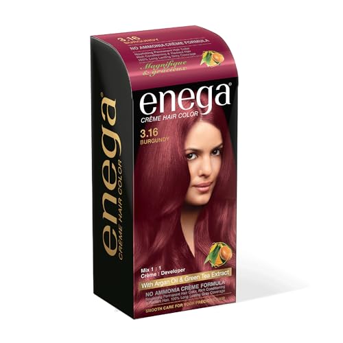Enega No Ammonia Grey Coverage Long Lasting Creme Hair Color with Argan Oil & Green Tea Extract - Pack of 1(150 ML) (Golden Blonde)