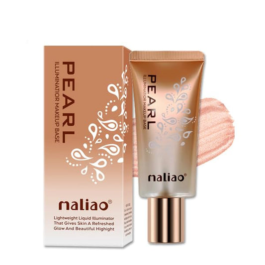 Maliao Pearl Illuminator4 Makeup Base - Bright Pearl Color for Instant Skin Brightening (SILVER PINK)