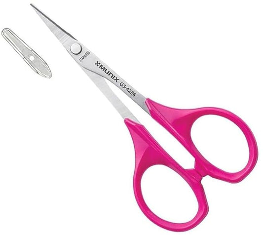 Munix GS-4236 91 mm Scissors For Personal Care | Pointed Tip with Shock Proof Body | Ergonomic Handles for Easy Handling | Pack of 1 - Color May Vary