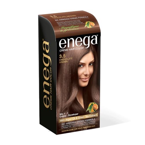 Enega No Ammonia Grey Coverage Long Lasting Creme Hair Color with Argan Oil & Green Tea Extract - Pack of 1(150 ML) (Golden Blonde)