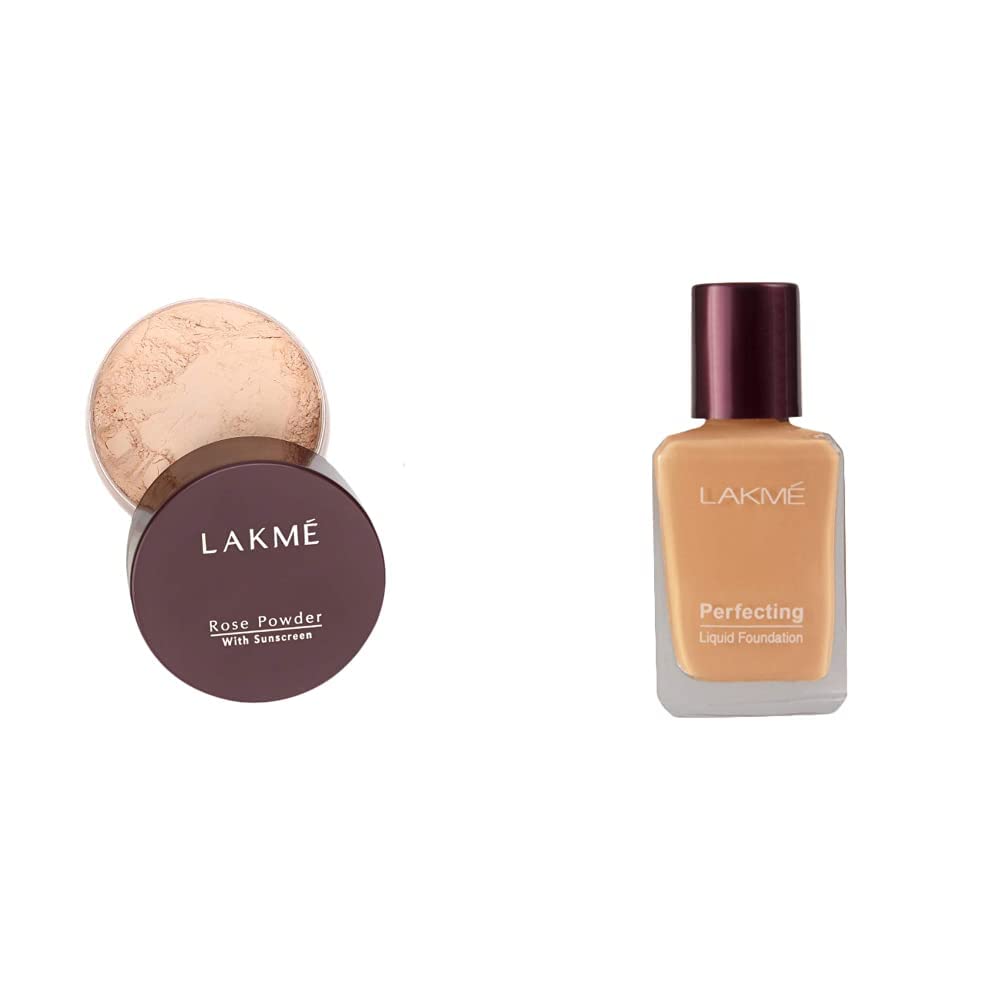 Lakme Rose Loose Face Powder with Sunscreen, Warm Pink, Face Makeup for a Rosy Glow - Matte Finish for Oily Skin Control, 40 g
