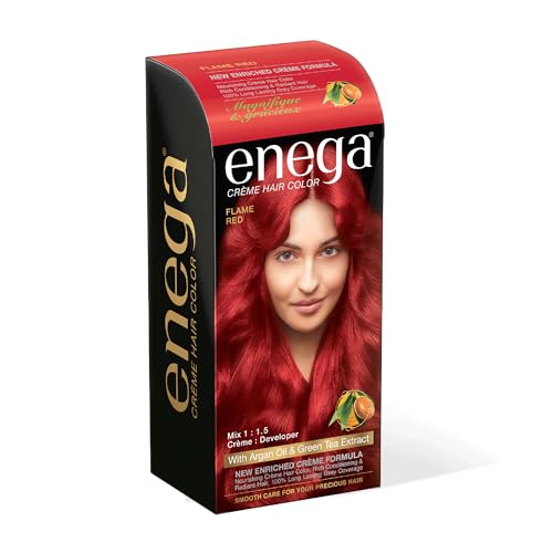 Enega No Ammonia Grey Coverage Long Lasting Creme Hair Color with Argan Oil & Green Tea Extract - Pack of 1(150 ML) (Golden Blonde)