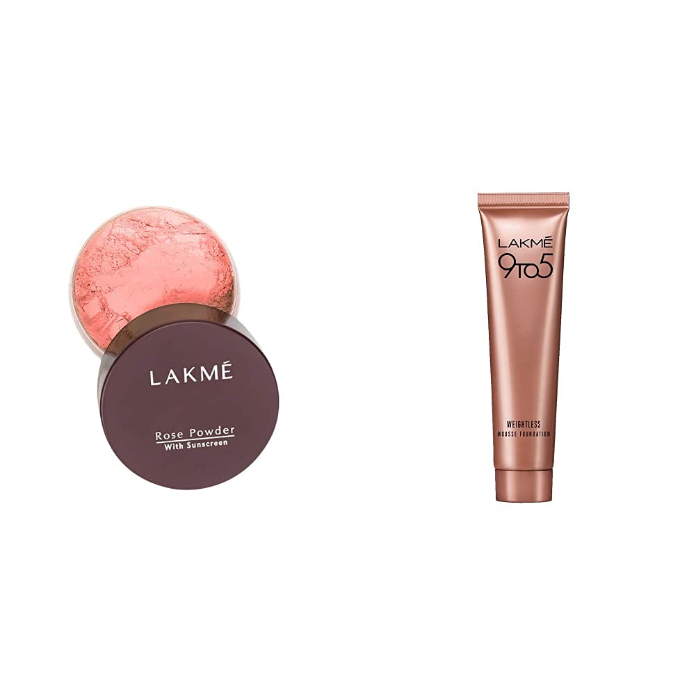 Lakme Rose Loose Face Powder with Sunscreen, Warm Pink, Face Makeup for a Rosy Glow - Matte Finish for Oily Skin Control, 40 g