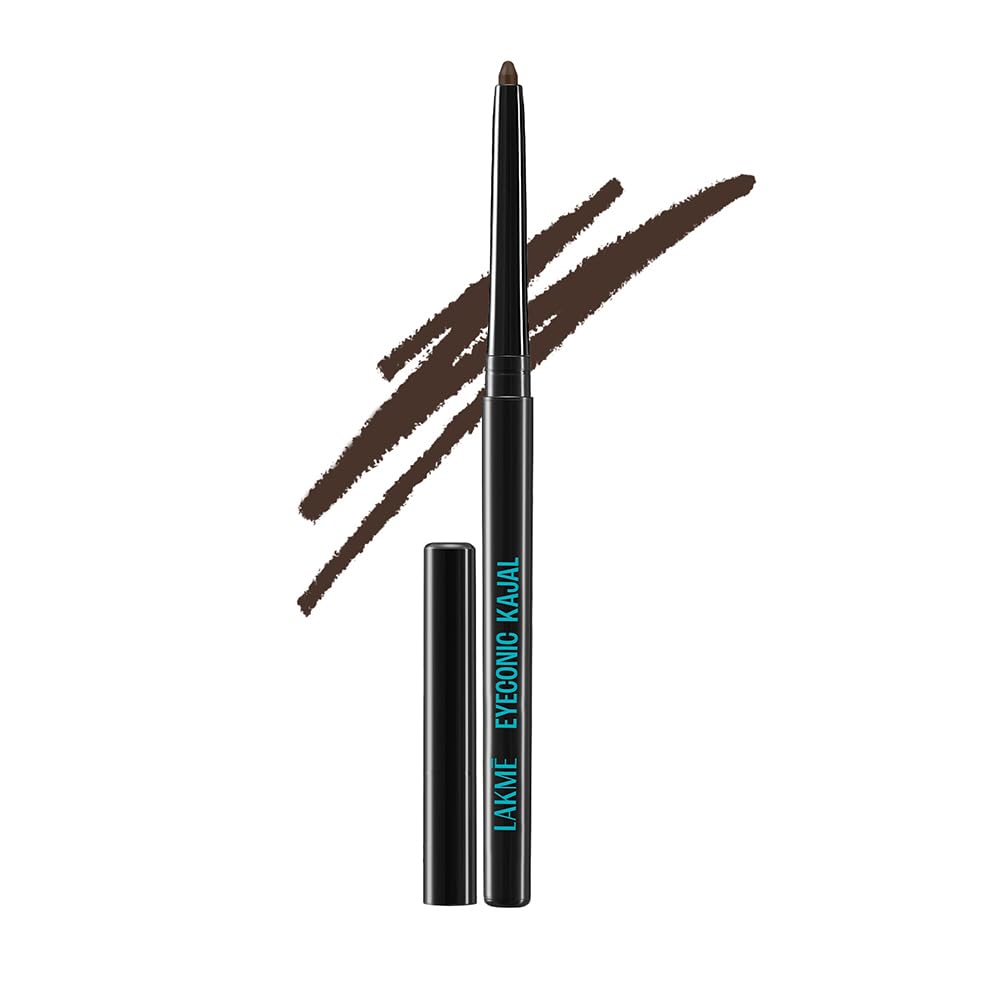 LAKMÉ Eyeconic Black Kajal 0.35 g (Combo Pack of 2) Matte Kohl Liner in a Twist Up Pencil - Waterproof, Smudge Proof & Long Lasting Eye Makeup