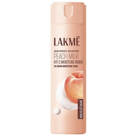 Lakme Peach Milk, Light Weight Moisturizer, 200ml, for Soft Glowing Skin, with Vitamin C, E & Peach Milk Extract, 24Hr Moisture Lock, Non-Oily, Non-Sticky Face Cream