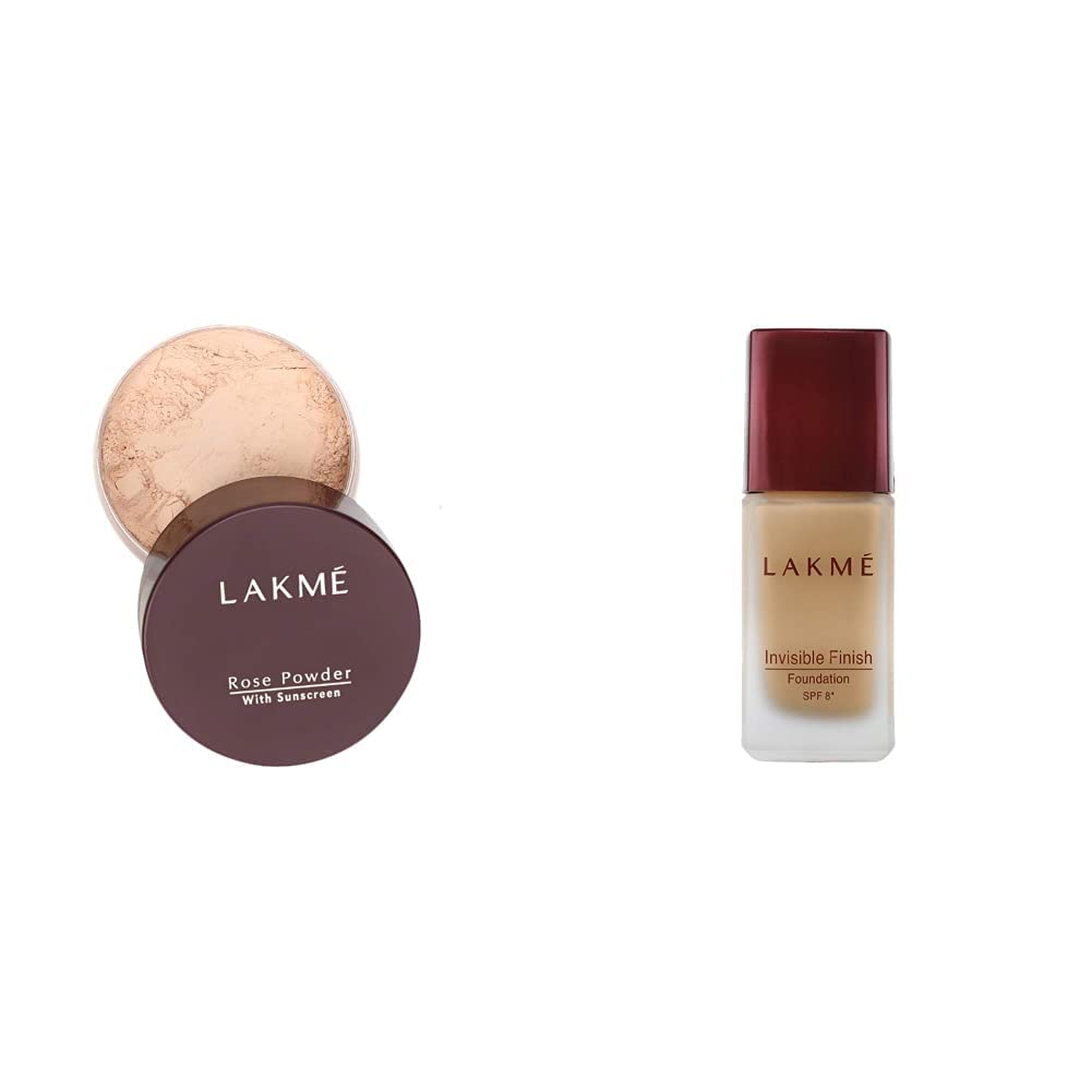 Lakme Rose Loose Face Powder with Sunscreen, Warm Pink, Face Makeup for a Rosy Glow - Matte Finish for Oily Skin Control, 40 g