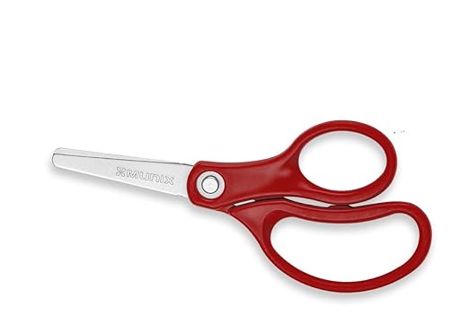 Munix AS-5150 P126 mm / 4.9" Stainless Steel Scissors | Rounded Tip with Shock Proof Body | Ergonomic Handles for Easy Handling | Lightweight Multipurpose Scissor |  Pack of 1 - Color May Vary