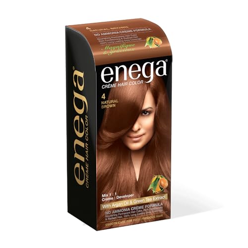 Enega No Ammonia Grey Coverage Long Lasting Creme Hair Color with Argan Oil & Green Tea Extract - Pack of 1(150 ML) (Golden Blonde)