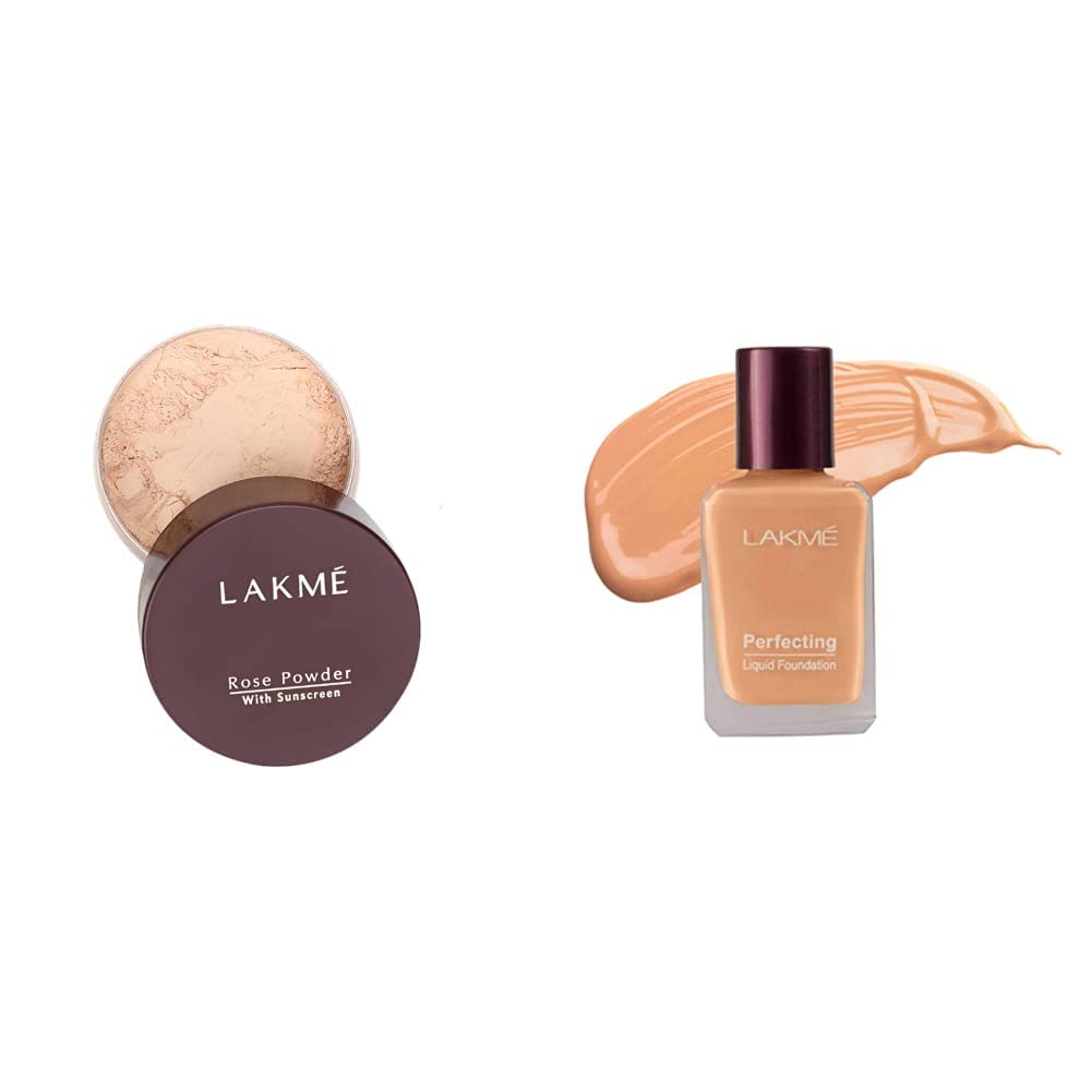 Lakme Rose Loose Face Powder with Sunscreen, Warm Pink, Face Makeup for a Rosy Glow - Matte Finish for Oily Skin Control, 40 g