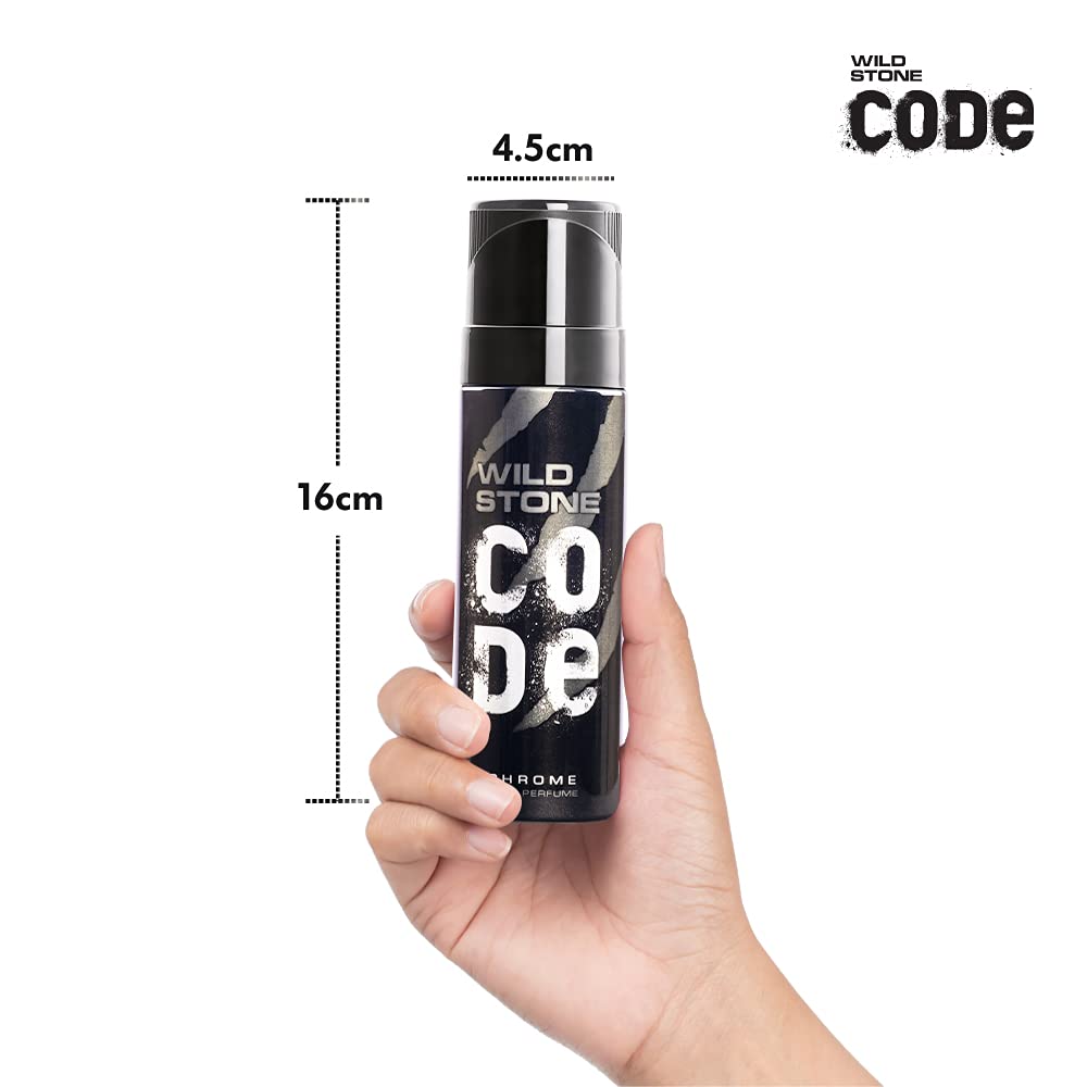 WILD STONE CODE Titanium Long Lasting No Gas Body Perfume For Men, 150Ml, Spray