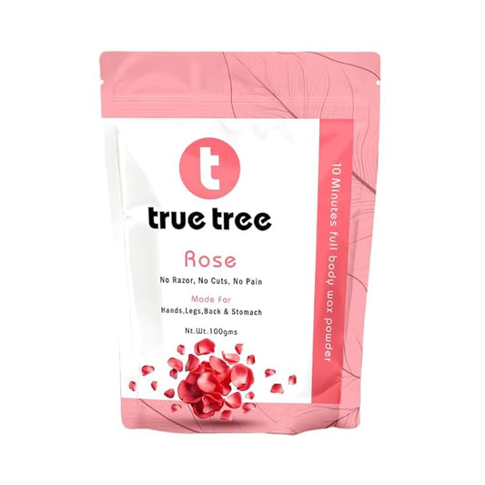 true tree l Hair Removal Wax Powder, Painless And Quick Herbal Facial Hair Remover Waxing Powder for Women | No Harmful Chemicals, No Irritation, No Skin Rashes (Rose Wax)