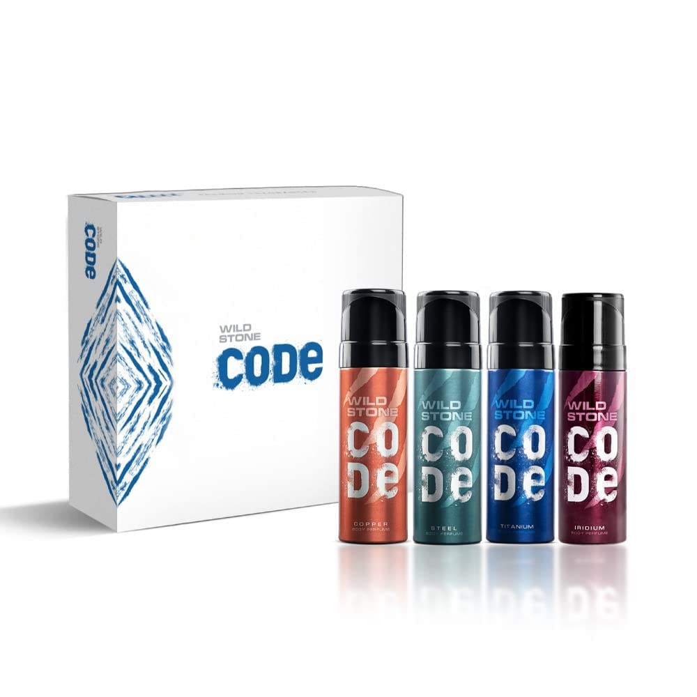 WILD STONE CODE Titanium Long Lasting No Gas Body Perfume For Men, 150Ml, Spray