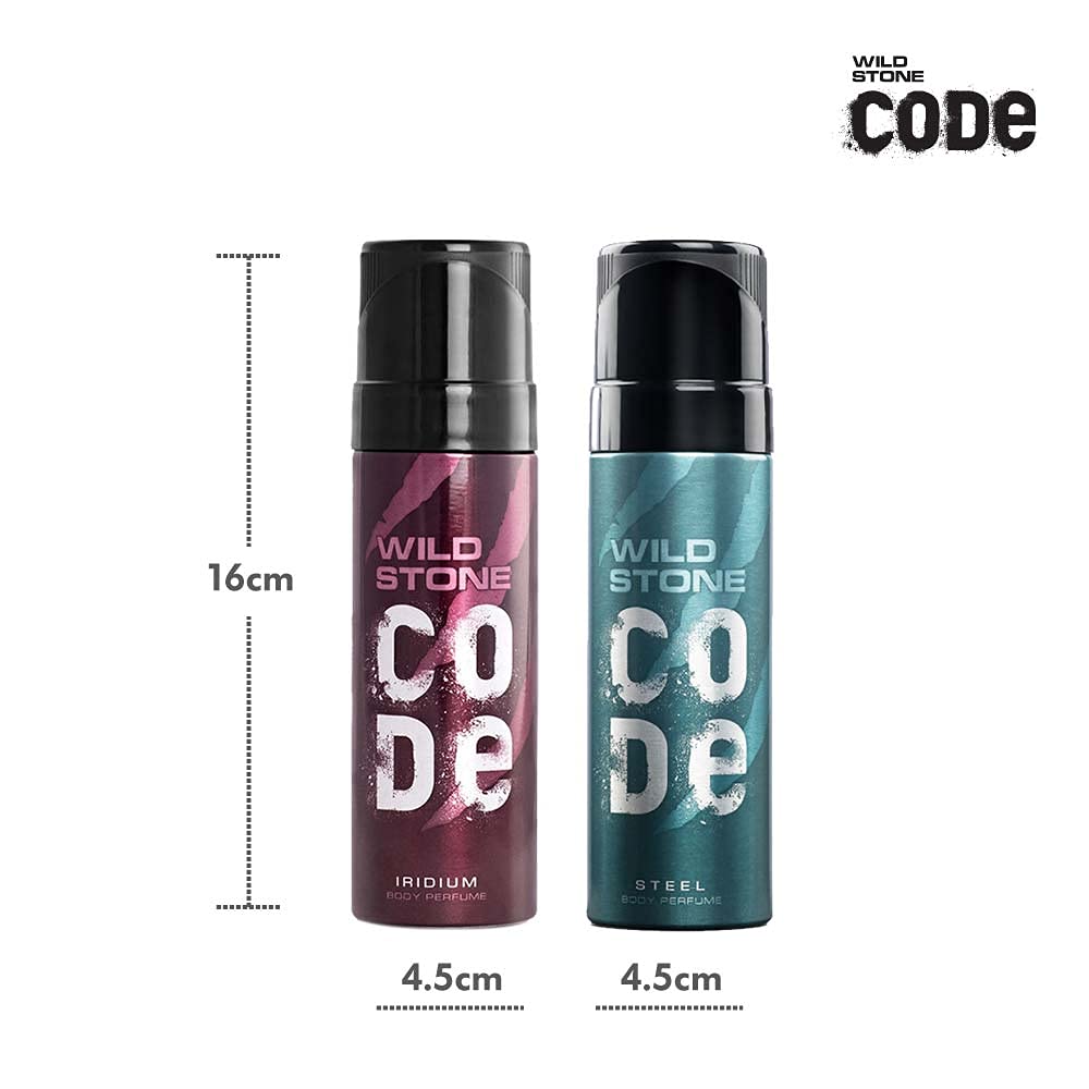 WILD STONE CODE Titanium Long Lasting No Gas Body Perfume For Men, 150Ml, Spray