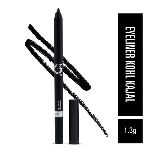 Mattlook Single Stroke Super Glide Eyeliner Kohl Kajal 24 Hours Water Proof|Smudge Proof, Jet Black (1.3gm)