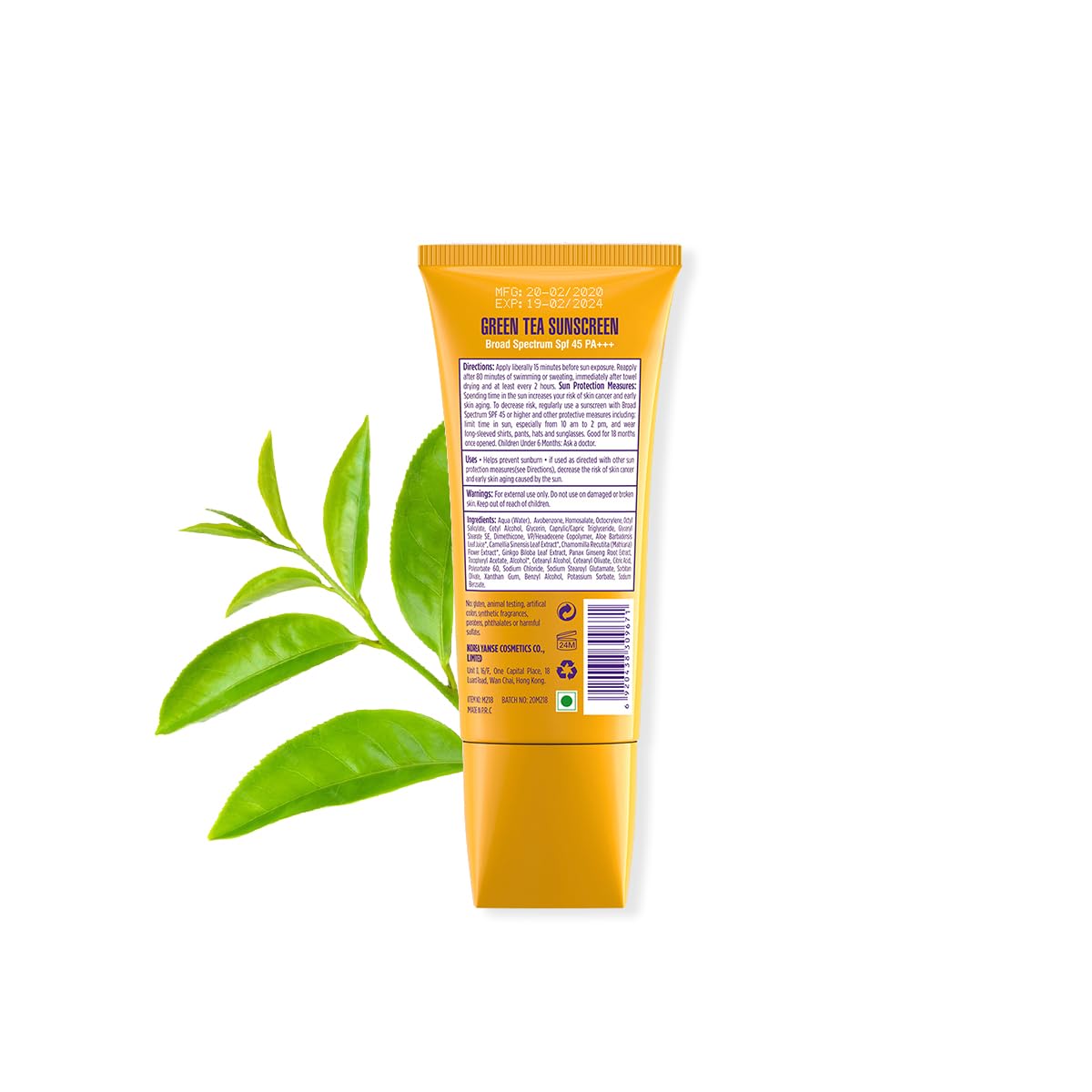 Maliao Professional Green Tea Sunscreen For All Skin Type Lotion - UV Protection, Radiant Skin, SPF 45 PA+++, 100% Vegetarian Ingredients, Non-Greasy.