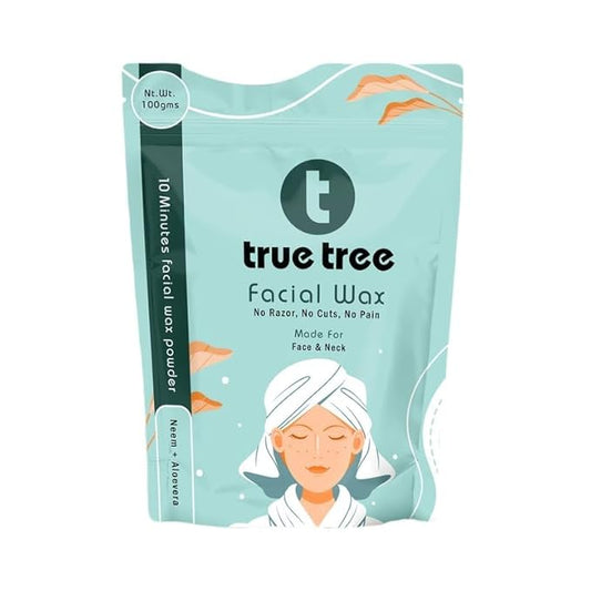 true tree Facial Hair Removal Wax Powder with Neem, Multani Mitti & Aloevera| Painless And Quick Herbal Facial Hair Remover Waxing Powder for Women | No Harmful Chemicals, No Irritation, No Skin Rashes (pack of 2)