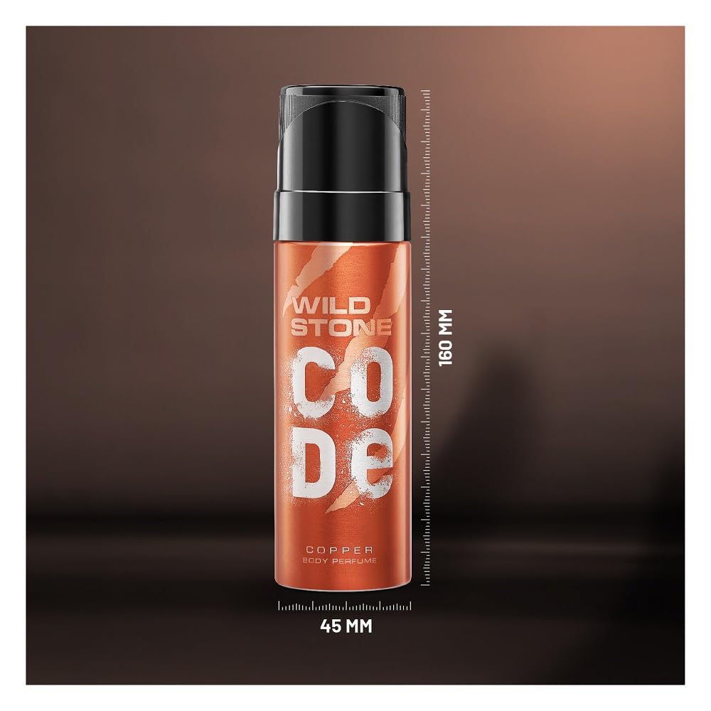 WILD STONE CODE Titanium Long Lasting No Gas Body Perfume For Men, 150Ml, Spray