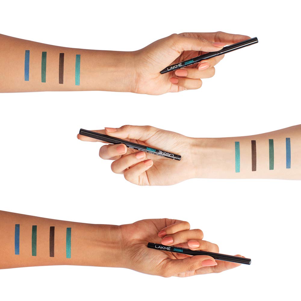 LAKMÉ Eyeconic Black Kajal 0.35 g (Combo Pack of 2) Matte Kohl Liner in a Twist Up Pencil - Waterproof, Smudge Proof & Long Lasting Eye Makeup