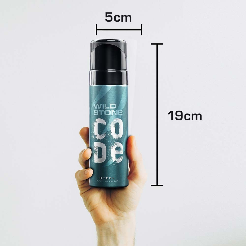 WILD STONE CODE Titanium Long Lasting No Gas Body Perfume For Men, 150Ml, Spray