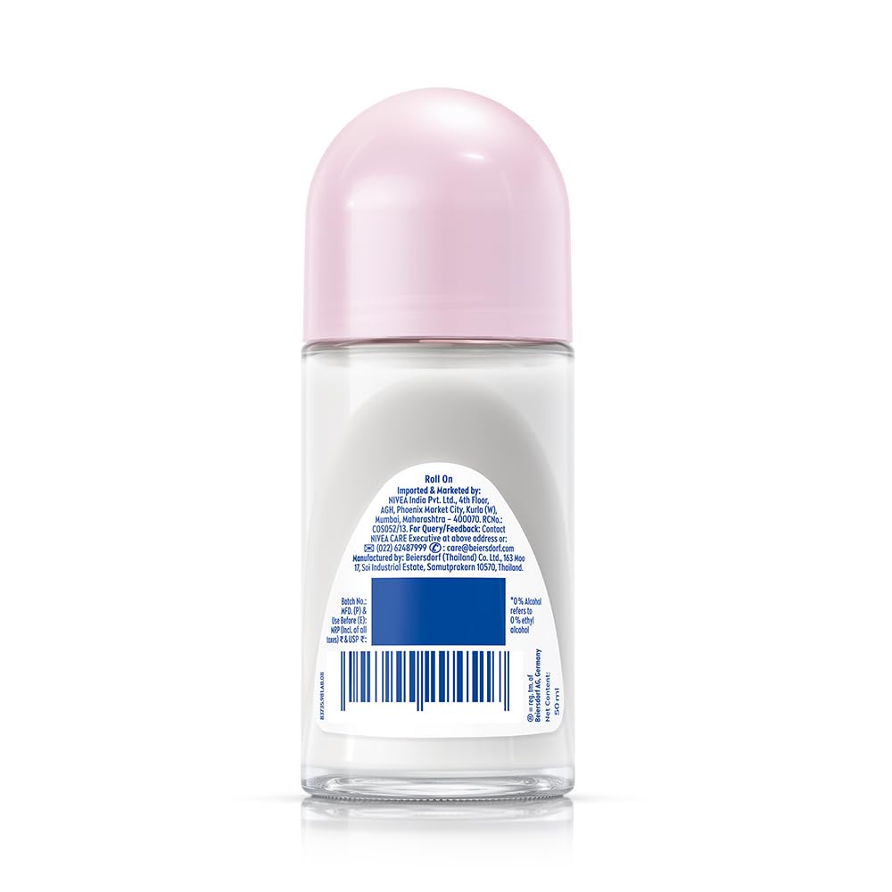 NIVEA Pearl and Beauty 50ml Deo Roll On | With Pearl Extracts & Avocado Oil| 72 H Smooth & Beautiful Underarms | 0% Alcohol | For Women