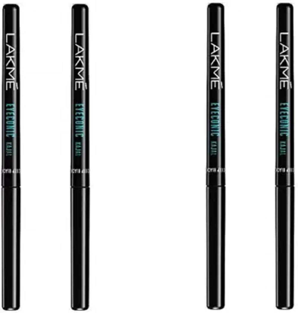 LAKMÉ Eyeconic Black Kajal 0.35 g (Combo Pack of 2) Matte Kohl Liner in a Twist Up Pencil - Waterproof, Smudge Proof & Long Lasting Eye Makeup