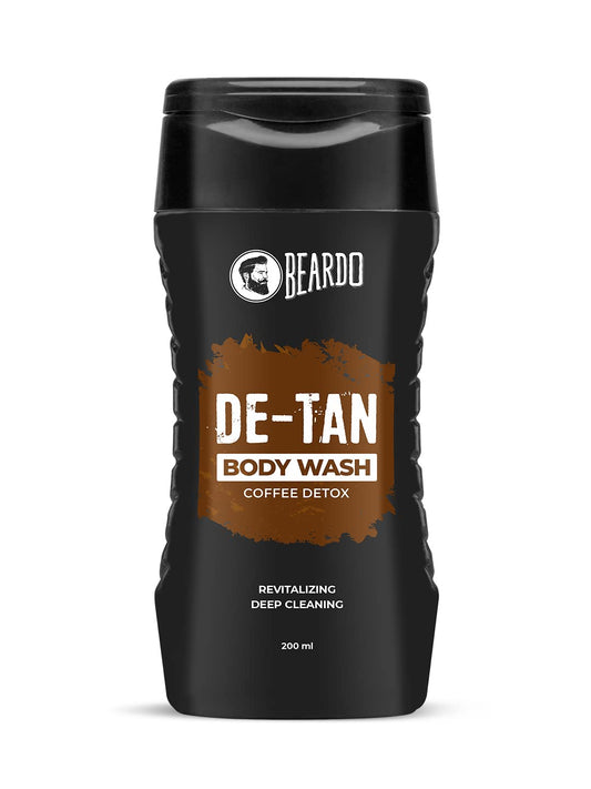Beardo De-Tan Body Wash for Men, 200ml | Tan Removal and Caffeine Body Wash | Detan With Coffee & Aloe Extracts | For Body & Face | Refreshing Fragrance