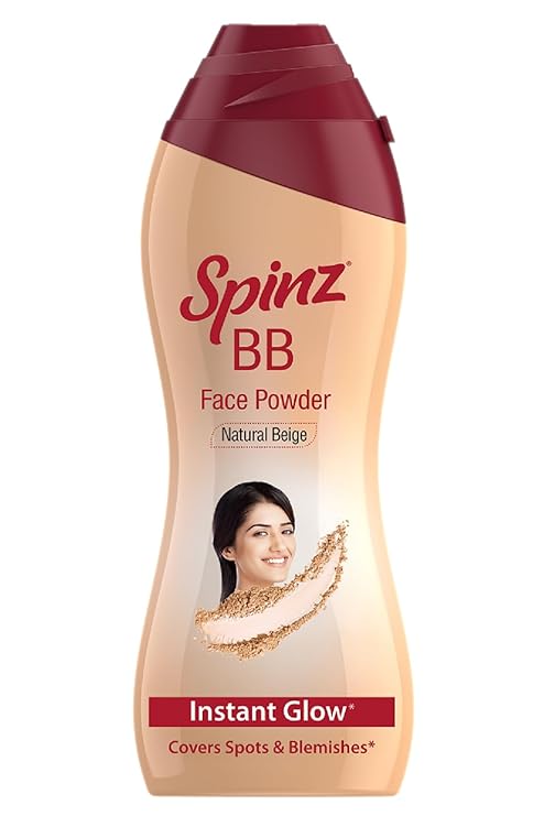 Spinz BB Brightening & Beauty Face Talc for Instant Brightness | Lasts 2X Longer, Covers Dark Spots and Blemishes, Gives Soft and Smooth Skin (Natural Beige) - 20gm