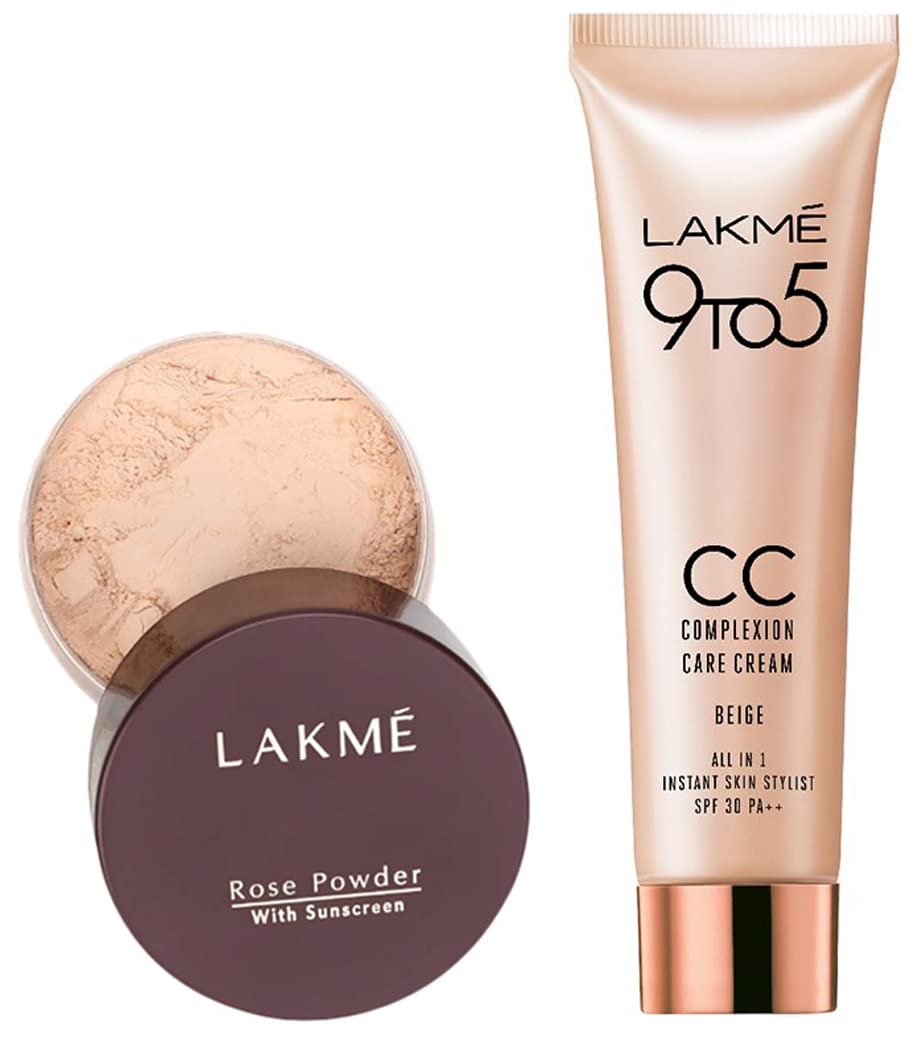 Lakme Rose Loose Face Powder with Sunscreen, Warm Pink, Face Makeup for a Rosy Glow - Matte Finish for Oily Skin Control, 40 g