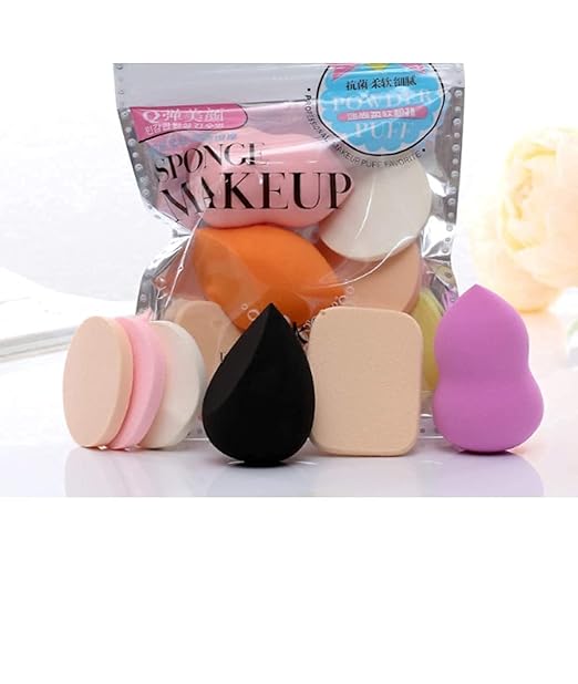 EPISKEY® 5 Pcs Makeup Sponge Set, Multi Coloured, Blender Beauty Foundation and Concealer Blending Sponge for Liquid, Cream, and Powder, Multi-Purpose Super Soft (Makeup Sponge)