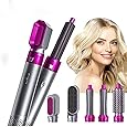 5 In 1 Hair Styler For Women Multifunctional Styling Tool With 5 Attachments 1 Hot Air Brush,2 Spiral Curler,1 Hair Dryer,1 Hair Straightner Comb,1 Year Warranty,1000 Watt,3 Heat Settings