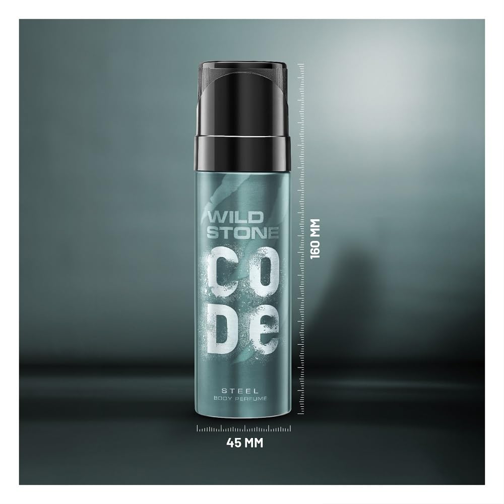 WILD STONE CODE Titanium Long Lasting No Gas Body Perfume For Men, 150Ml, Spray