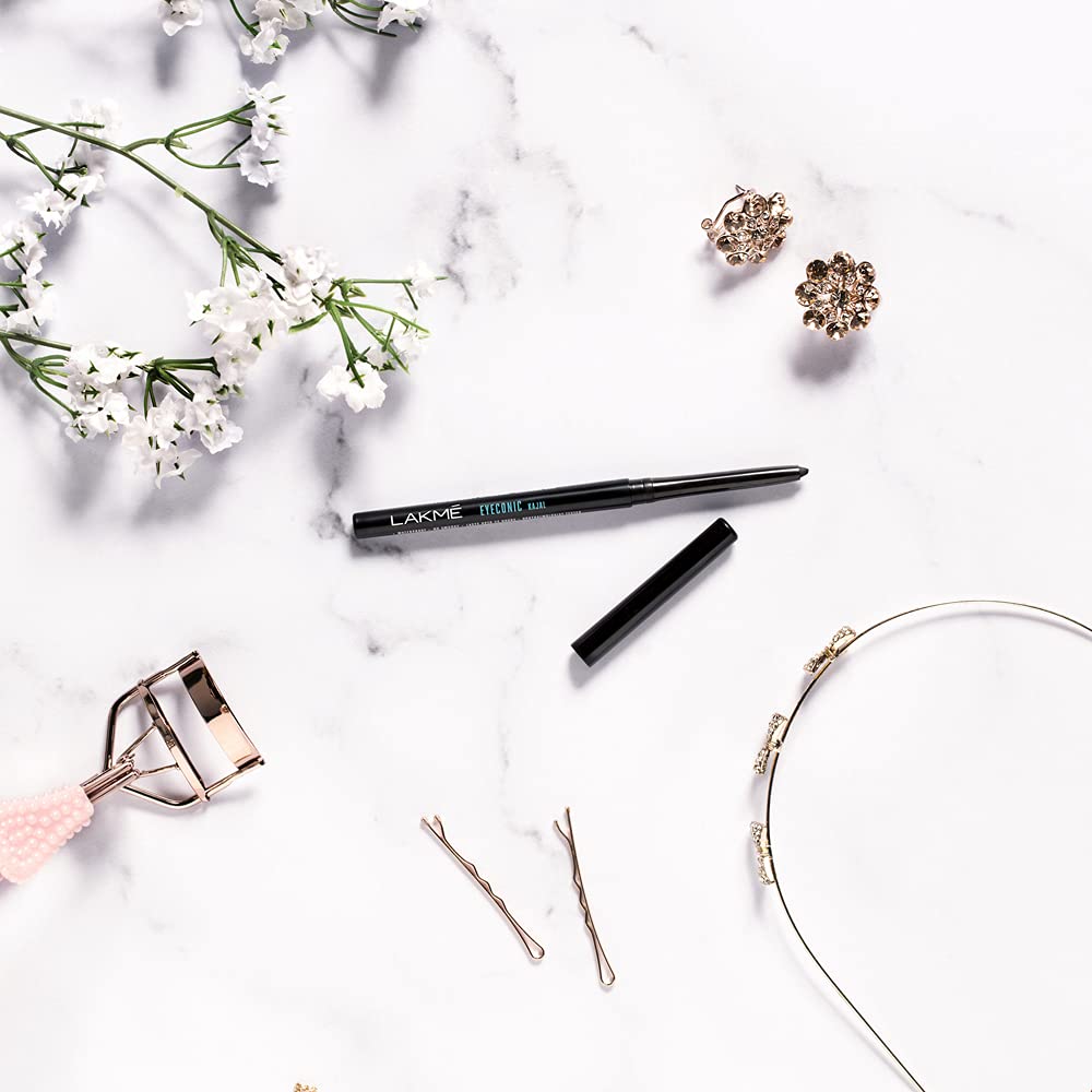 LAKMÉ Eyeconic Black Kajal 0.35 g (Combo Pack of 2) Matte Kohl Liner in a Twist Up Pencil - Waterproof, Smudge Proof & Long Lasting Eye Makeup