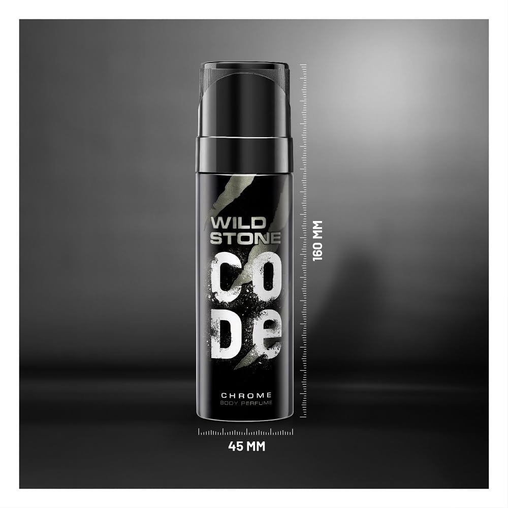WILD STONE CODE Titanium Long Lasting No Gas Body Perfume For Men, 150Ml, Spray