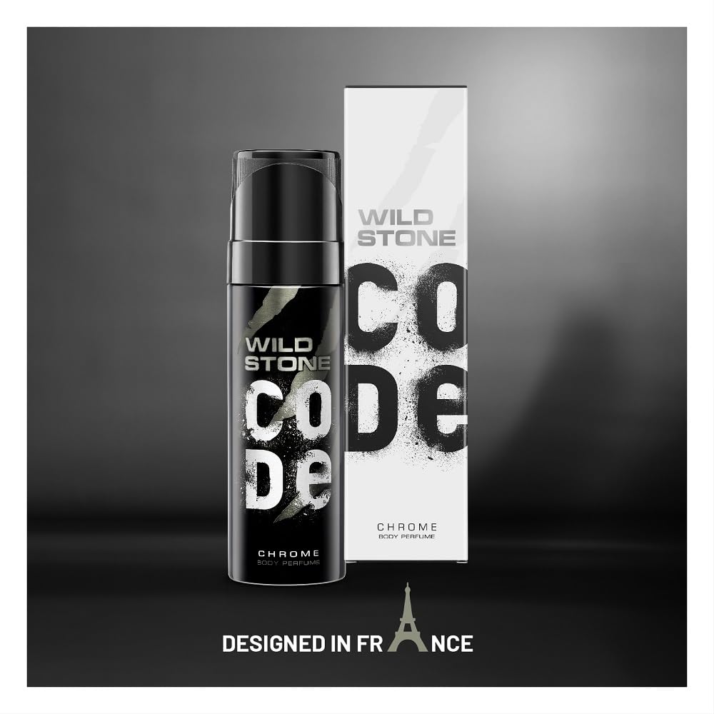 WILD STONE CODE Titanium Long Lasting No Gas Body Perfume For Men, 150Ml, Spray
