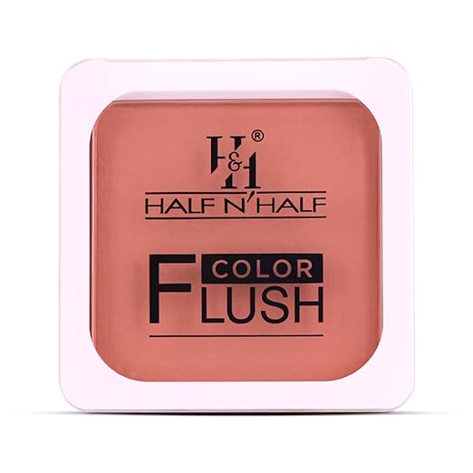 Half N Half Color Flush|Enriched with Vitamin E|Long Lasting Formula|Blendable & Buildable Texture|Matte Finish|For All Skin Types|Gives rich color to cheeks|One Stroke Color Pay Off- Nude Peach
