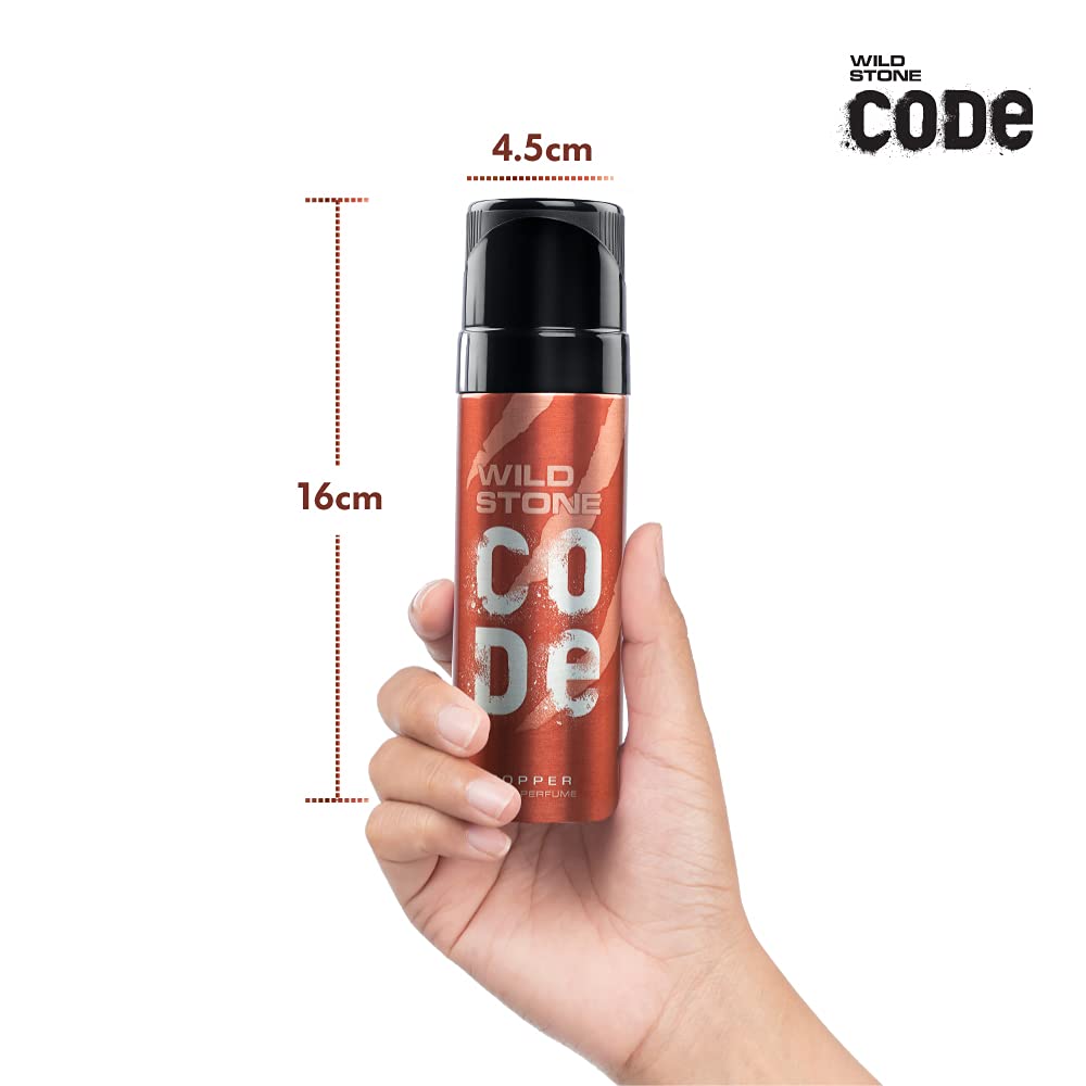 WILD STONE CODE Titanium Long Lasting No Gas Body Perfume For Men, 150Ml, Spray