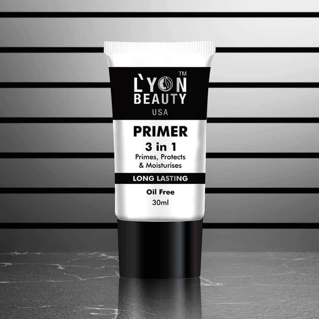 L’YON BEAUTY PRIMER 3 IN 1 | Oil Free | Long Lasting | Waterproof Primer | Protects | Moisturizes | 30 ml