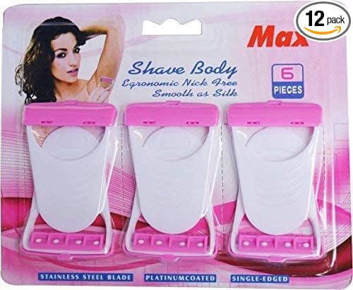 Max Body Razor/body razor women/Disposable MAX Body and Bikini Shaving Razor For Women (6 Pcs Blade) Platinum Blade (12)