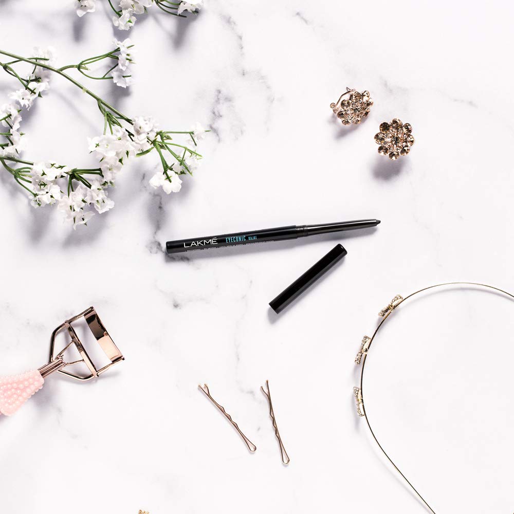 LAKMÉ Eyeconic Black Kajal 0.35 g (Combo Pack of 2) Matte Kohl Liner in a Twist Up Pencil - Waterproof, Smudge Proof & Long Lasting Eye Makeup