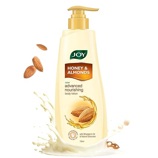 Joy Honey & Almonds Advanced Nourishing Lightweight Body Lotion 750ml | Enriched With Shea Butter | Summer Lotion With Natural Sunscreen Filters | Suitable for Normal to Dry Skin