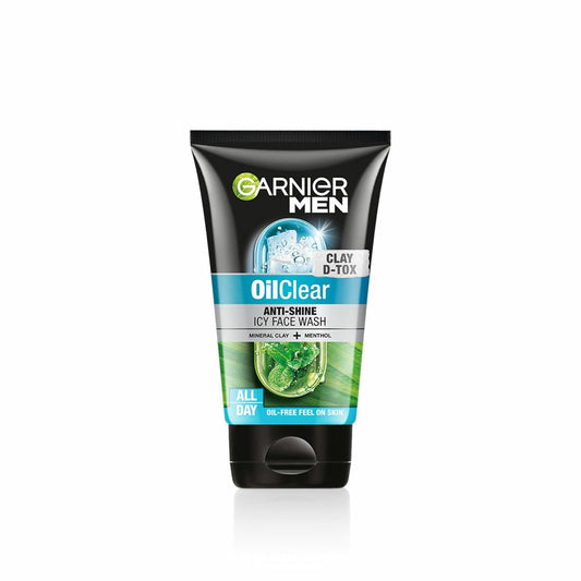 Garnier Men Oil Clear Clay D-Tox Deep Cleansing Icy Face Wash, 100gm
