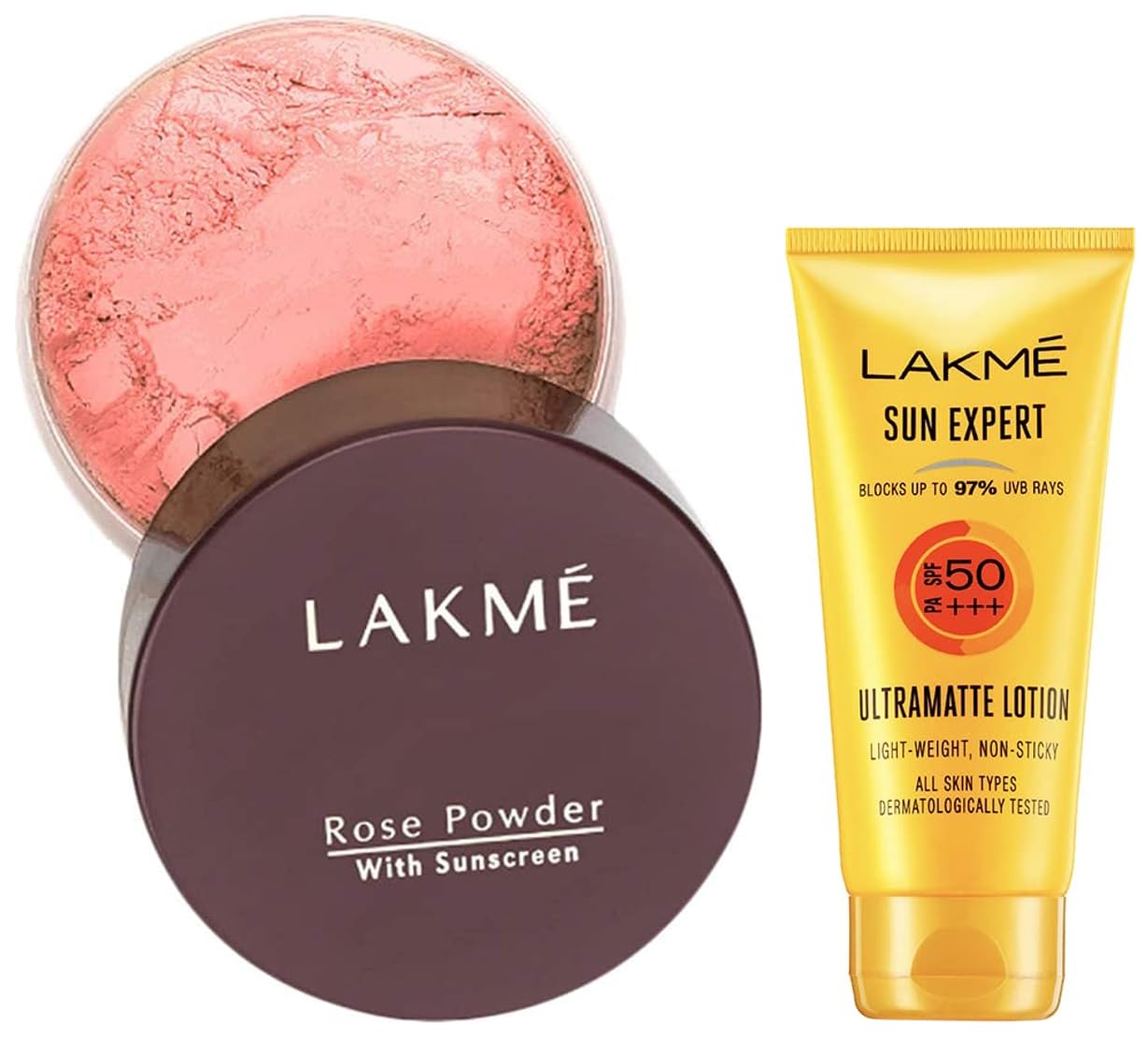Lakme Rose Loose Face Powder with Sunscreen, Warm Pink, Face Makeup for a Rosy Glow - Matte Finish for Oily Skin Control, 40 g